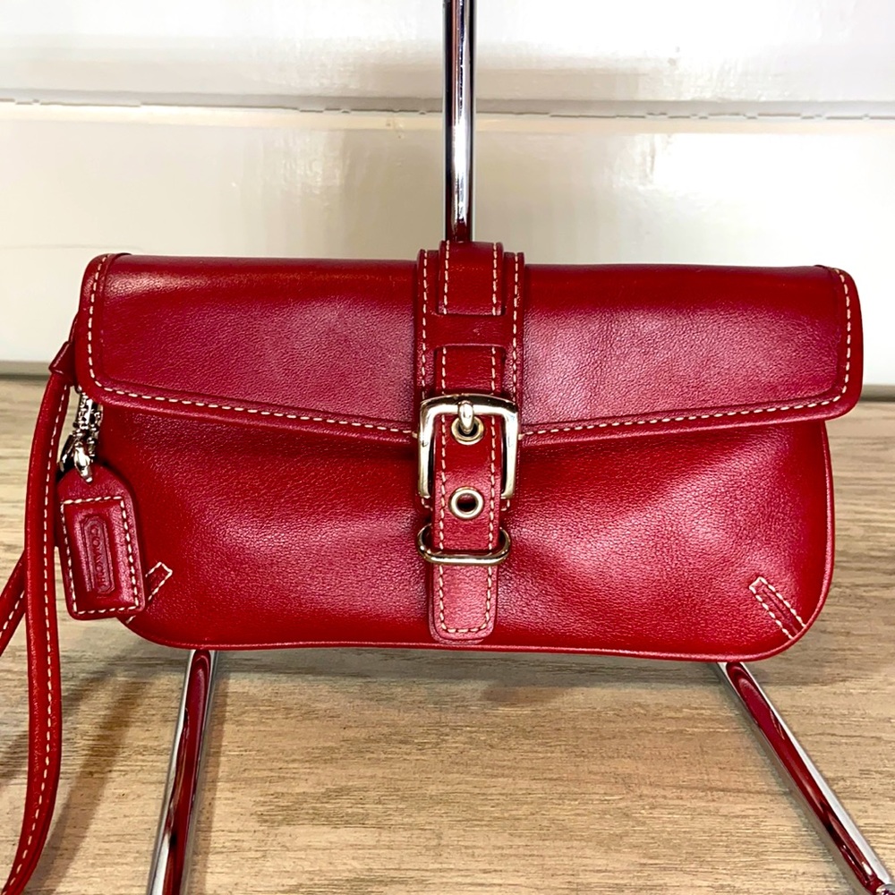 COACH Read Leather Wristlet Flap with Buckle.  Gorgeous!